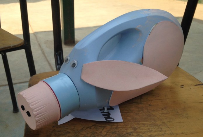 pig made from detergent bottle